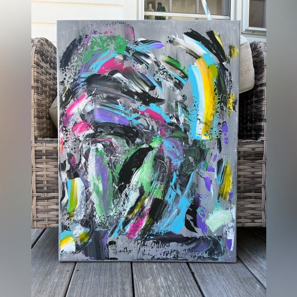 Original acrylic piece titled - Licorice and Taffy - Picture 9 of 9